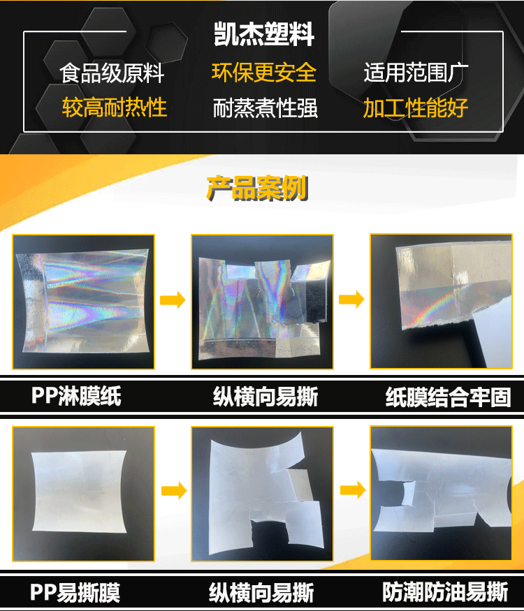 产品名称：PP流延膜专用料（CPP）、PP聚丙烯易撕膜专用料